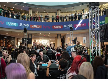 Marianas Trench is seen signing autographs at JUNO Fan Fare at Chinook Mall in Calgary, Ab, on Saturday, April 2, 2016. Elizabeth Cameron/Postmedia ORG XMIT: JUNO Fan Fare