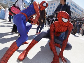 Spiderman doubles up at last year's Parade of Wonders, which opens the Calgary Comic & Entertainment Expo on Friday.