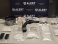 Police seized cocaine, codeine pills, marijuana, cannabis resin, $200 in counterfeit US currency and a replica handgun during the search of a west Lethbridge home on April 12, 2016, and a traffic stop on April 2, 2016. A couple is facing charges of drug trafficking and causing a child to be drug-endangered.