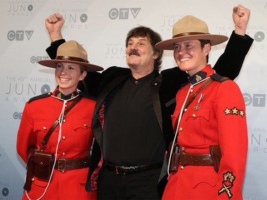 Burton Cummings walks on the red carpet at the 2016 Juno Awards at the Saddledome in Calgary, on  Sunday, April 3, 2016.