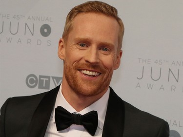 JUNO co-host Jon Montgomery  on the red carpet at the 2016 Juno Awards at the Saddledome in Calgary, Alta., on Sunday, April 3, 2016.  (GAVIN YOUNG/POSTMEDIA)