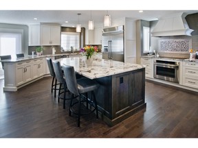 Renova Luxury Renovations' Scenic Acres interior improvement won Best Kitchen Renovation up to $89,000 at CHBA-UDI Calgary Region Association's 2015 SAM Awards, presented on April 16, 2016.