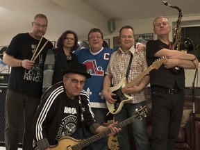 Members of reunited Calgary rock band Taboo Shackles, who are the subject of a new "documentary."