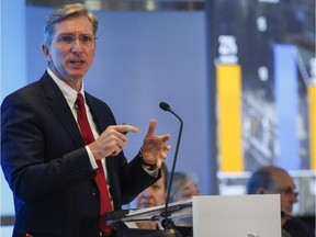 Rich Kruger, president and CEO of Imperial Oil, addresses the company's annual meeting in Calgary on April 29, 2016.