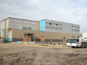 Work proceeds on the new Copperfield Elementary School as seen Thursday morning, April 14, 2016, budget day in Alberta. The K to 4 school is expected to open in September.