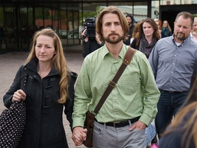 David and Collet Stephan leave the Lethbridge courthouse after being found guilty of failing to provide the necessaries of life for their 19-month-old son.