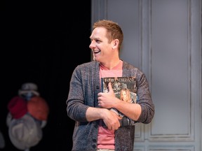 Steven Gallagher, the single cast member of Buyer & Cellar, rehearses at the Martha Cohen Theatre in Calgary.