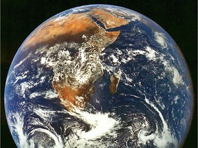 The earth as seen from outer space.