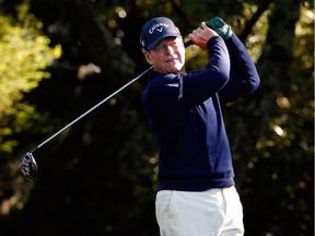 AUGUSTA, GEORGIA - APRIL 07:  Tom Watson of the United States takes a practice swing on the second hole during the first round of the 2016 Masters Tournament at Augusta National Golf Club on April 7, 2016 in Augusta, Georgia.