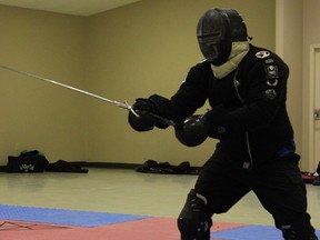 Tim Holter practises with The Forge, a group dedicated to Historical European Martial Arts.
