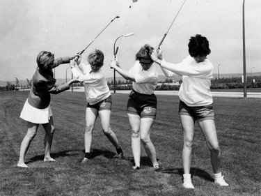 University of Calgary students learn to golf, 1965.
