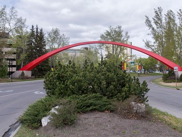 Arches stand at the main entrance to the University of Calgary on Thursday, April 28, 2016.