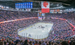 CAPTION: Edmonton, March 18th 2016 - The photo was shot during the 3rd period after the Oilers scored their second goal by Matt Hendricks. Oilers won the game 2-0 and are playing their final season at Rexall Place. (Picture by Nelson Cheung)