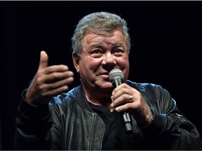 William Shatner speaks during the Silicon Valley Comic Con in San Jose, California on March 18. He will be guest at the Calgary Expo.