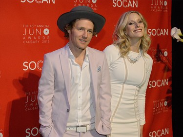 Whitehorse visits the 2016 JUNOs Green Carpet at the JUNO Galla in Calgary Telus Convention Centre in Calgary, AB., on Saturday, April 2, 2016. (Photo by Andy Maxwell Mawji/ Postmedia)