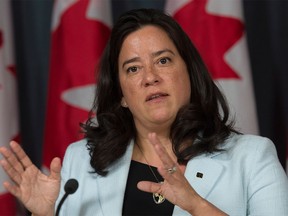 Minister of Justice and Attorney General of Canada Jody Wilson-Raybould responds to a question about assisted dying legislation tabled by the government Thursday, April 14, 2016 in Ottawa.