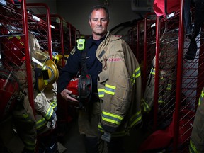 Calgary Fire Department Capt. Danny Freeman helped fight the Fort McMurray wildfires. He spoke to media in Calgary on Tuesday, May 10, 2016 after returning with his crew.