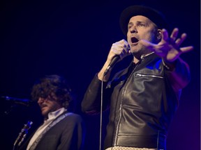 MONTREAL, QUE.: FEBRUARY 20, 2015 --  Gordon Downie of the Tragically Hip in performance in at the Bell Centre Montreal, on Friday, February 20, 2015. (Peter McCabe / MONTREAL GAZETTE)