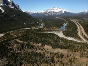 An aerial view of Carrot Creek, located in Banff National Park, which was burned in May 2013 as a way to protect Canmore from wildfires.