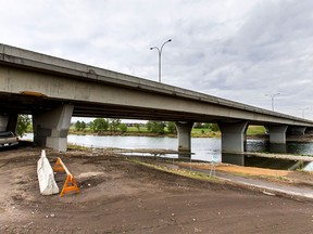 The Ivor Strong Bridge on Deerfoot Trail spans the Bow River in Calgary on Thursday, May 12, 2016. Construction work is about to begin on the bridge, setting the stage for a two-month-long traffic nightmare in both directions.