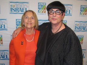 Cal 0528 Negev 6  Pictured at the Jewish National Fund (JNF) of Calgary Negev Gala 2016 honouring Carol and Larry Ryder  held May 12 at the Jack Singer are gala chair and 2014 honouree Marilyn Libin (left) and Carol Ryder.