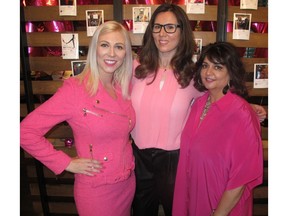 Pictured, from left,  at the media launch of the first-ever Canadian International Fashion Film Festival (Canifff) held May 12 are the beauty's behind the brains Canifff co-founders Katrina Olson-Mottahed, Antonija Klotz and Zai Mamdani.