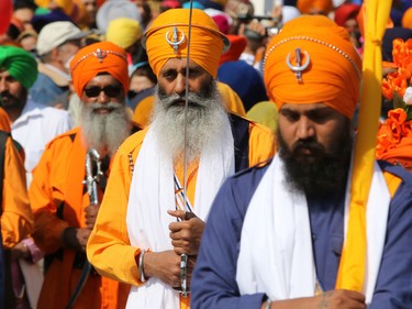 Thousands of Calgarians take part in the Nagar Kirtan parade in Martindale on Saturday, May 14, 2016. The Nagar Kirtan is a Sikh tradition in which the procession sings hymns and hands out food as they walk through the community.