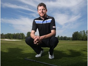 Jason Vaughan, the head professional at Fort McMurray Golf Club, poses at Elbow Springs in Calgary after his round in the PGA of Alberta Players' Tour event Wednesday May 25, 2016. (Ted Rhodes/Postmedia)