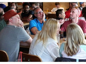 Toronto Raptors fans at the Home & Away sports bar were subdued as they watched the Cleveland Cavaliers dominate the first half of their NBA Conference Final game on Tuesday May 17, 2016. GAVIN YOUNG/POSTMEDIA