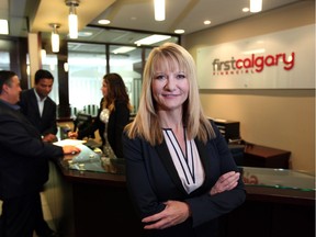 Local Input~ July 31 2015 Calgary AB, Shelley Vandenberg, President of First Calgary Financial poses in the Downtown Executive Offices.