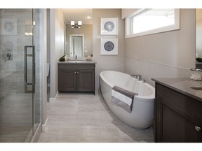 The ensuite in the new Meyer show home by Cardel Homes in Shawnee Park.