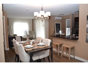 The kitchen in the City Pulse show suite at Legacy Gate by Carlisle Group.