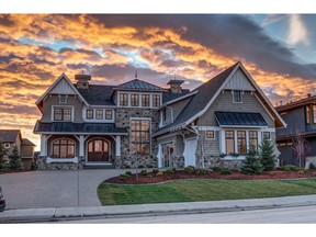 The front exterior of the new Wolf Custom Homes show home in Watermark at Bearspaw.