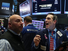 Traders work on the floor of the New York Stock Exchange  in this January 2016 file photo.