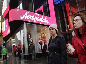 Aeropostale is closing 20 per cent of its North American locations, including all 41 Canadian locations.