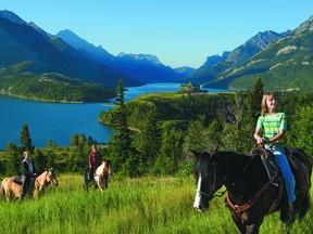 Horseback riding in Waterton Glacier International Peace Park.