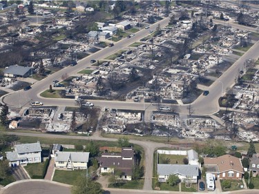 A devastated neighbourhood in Fort McMurray is shown on Friday, May 13, 2016.
