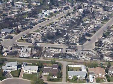 A devastated neighbourhood is shown in Fort McMurray, Alta., on Friday, May 13, 2016.