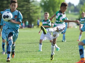 Marqus Barnes was the only Albertan to be chosen out of the Ontario Selection Camp for the Danone Nations Cup national final. The game, which is set for June 25 in Laval, Quebec, will see Barnes' team take on a group of Quebec-based 11-year-olds for the chance to represent Canada at the 32-country Danone Nations Cup. (Steve Rogers Photos)