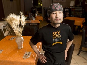 Owner Takeshi Travis Yamaura stands for a photo inside Spaghetti Cafe Prairie at 4708 16 Ave NW in Calgary, Alta., on Thursday, May 12, 2016. The small cafe serves a delicious variety of Asian cuisine.