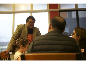 Nenshi speaks to evacuee family at University of Calgary's Mother's Day Lunch. Nenshi spoke on Calgary's plans to support the city and residents of Fort McMurray Sunday