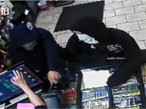 Red Deer RCMP are looking for public assistance to identify two men who robbed an Esso gas station at 4745 32 St. at knifepoint after 10:30 p.m. on April 29, 2016.
