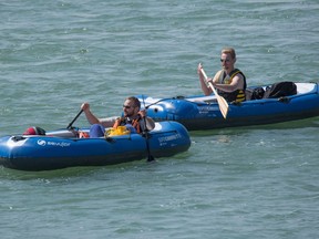 Rafters on the Bow River in Calgary on May 14, 2016.