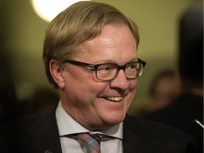FILE PHOTO: Minister of Education David Eggen speaks to the media after the NDP delivered their provincial budget at the Alberta Legislature, in Edmonton Alta. on Wednesday April 14, 2016. Photo by David Bloom