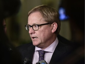 Minister of Education David Eggen talking to the media. (file photo)