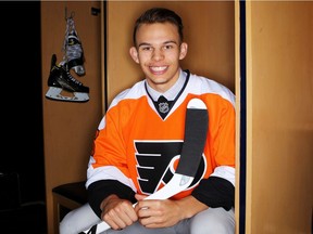 Carsen Twarynski poses for a portrait after being selected 82nd overall by the philadelphia Flyers during the 2016 NHL Draft on June 25, 2016 in Buffalo, New York.