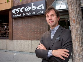 Darren Hamelin, owner of Escoba Bistro in downtown Calgary, says he's being force to shut down his restaurant after 20 years thanks to an explosion of tax hikes and government policies in the midst of a swooning economy in Calgary, Ab., on Monday June 6, 2016. Mike Drew/Postmedia