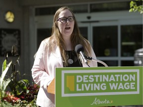 Christina Gray (Alberta Labour Minister) announced changes to the province's minimum wage rates at the Muttart Conservatory in Edmonton on Thursday June 30, 2016, as Alberta moves forward towards a $15-per-hour mimimum wage by 2018.