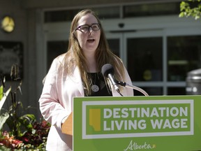 Alberta Labour Minister Christina Gray announced changes to the province's minimum wage rates at the Muttart Conservatory in Edmonton on June 30, 2016, as Alberta moves toward a $15-per-hour mimimum wage by 2018.