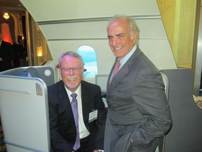 Pictured at a reception hosted by Air Canada president and CEO Calin Rovinescu are CGG's Brian Russell and Rovinescu. Russell is a three-million-mile flyer.
